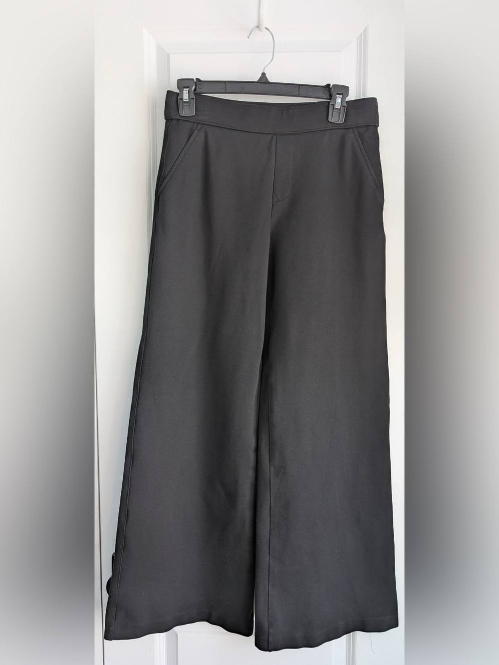 SPANX super smooth PerfectFit Ponte Wide Leg Pant Pull-on Stretch Black Size S